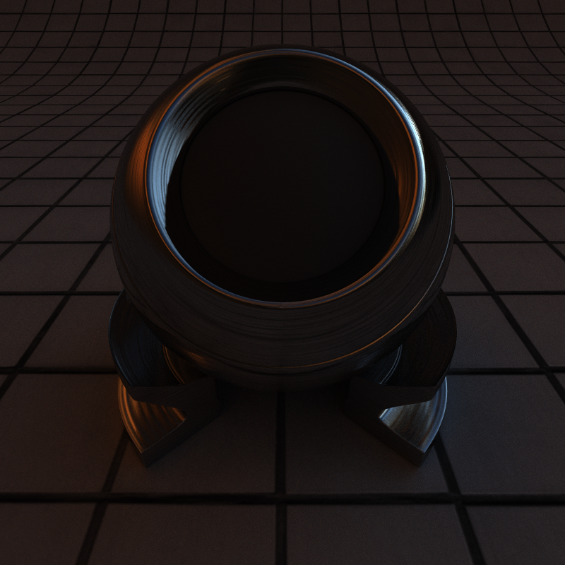 Anisotropic brushed metal surface (in U direction)