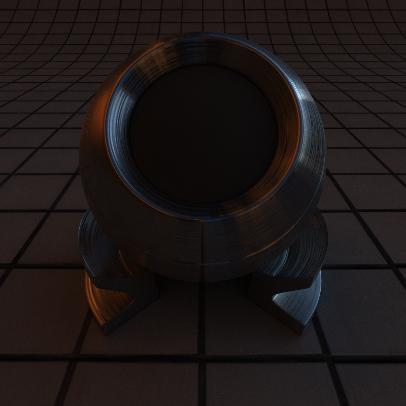 Anisotropic brushed metal surface (in V direction)